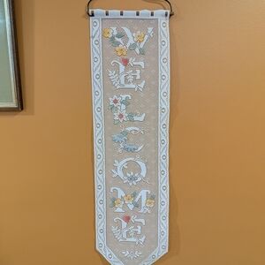 Floral Welcome Wall Hanging in Multicolor